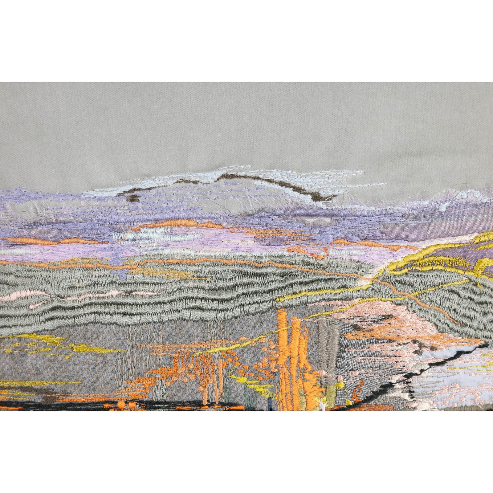 Retreating Tide, free machine embroidery, by Sarah Pooley, available at Padstow Gallery, Cornwall