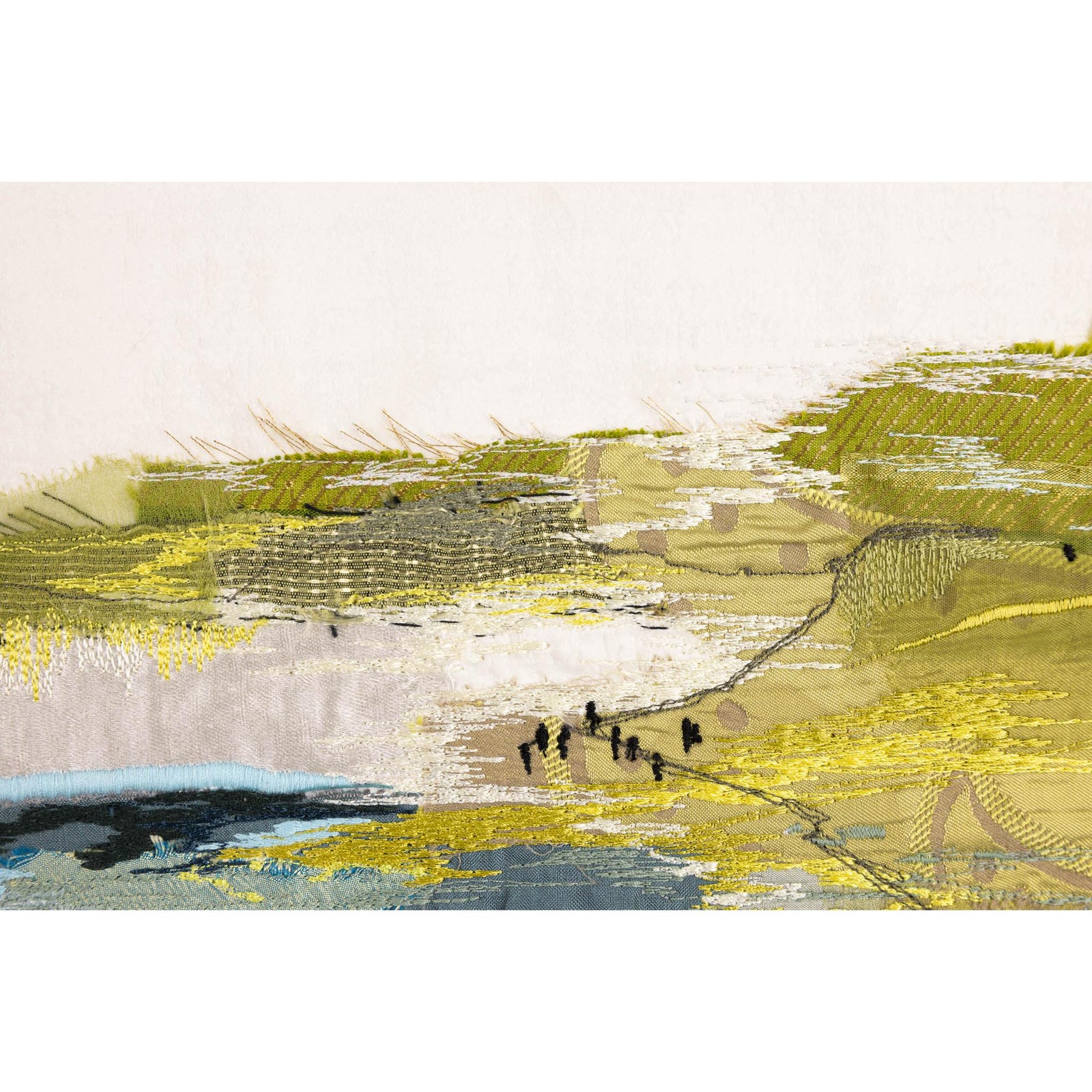 Ingressing Tide, free machine embroidery, by Sarah Pooley, available at Padstow Gallery, Cornwall