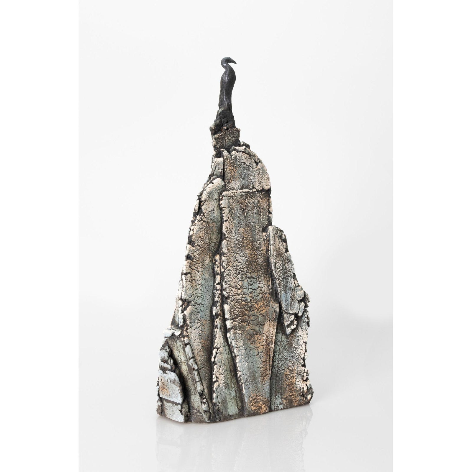 JS1 Cormorant on Rock by Jane Silk ceramics available at Padstow Gallery, Cornwall