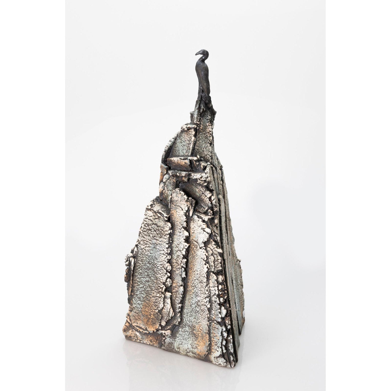 JS1 Cormorant on Rock by Jane Silk ceramics available at Padstow Gallery, Cornwall