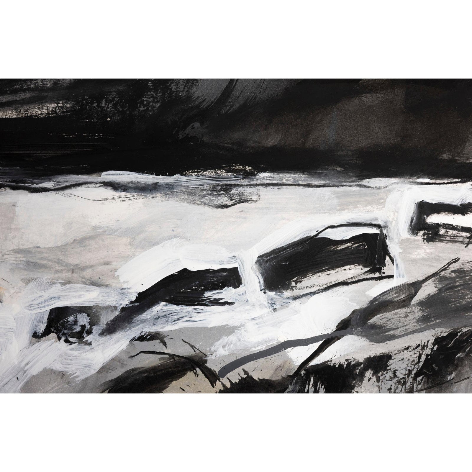 Rocky Shore mixed media framed painting by Jo Ellis available at Padstow Gallery, Cornwall