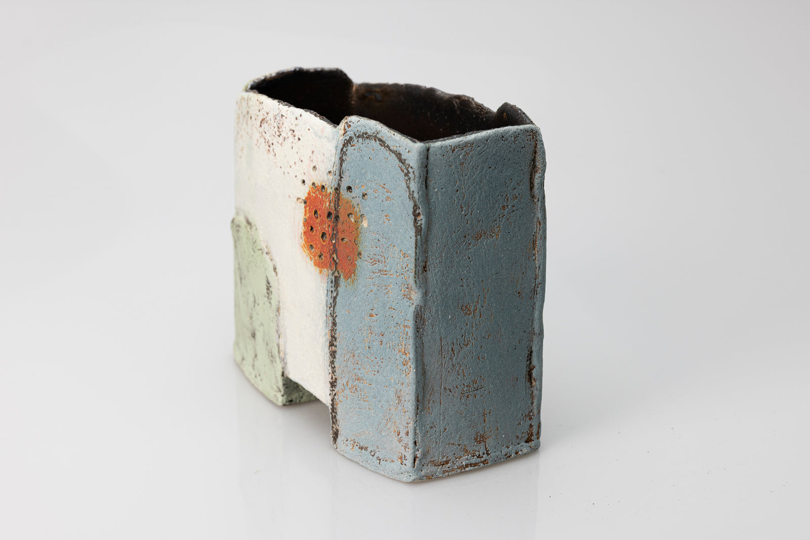 Between Fields slab-built vessel by Craig Underhill, available at Padstow Gallery Cornwall