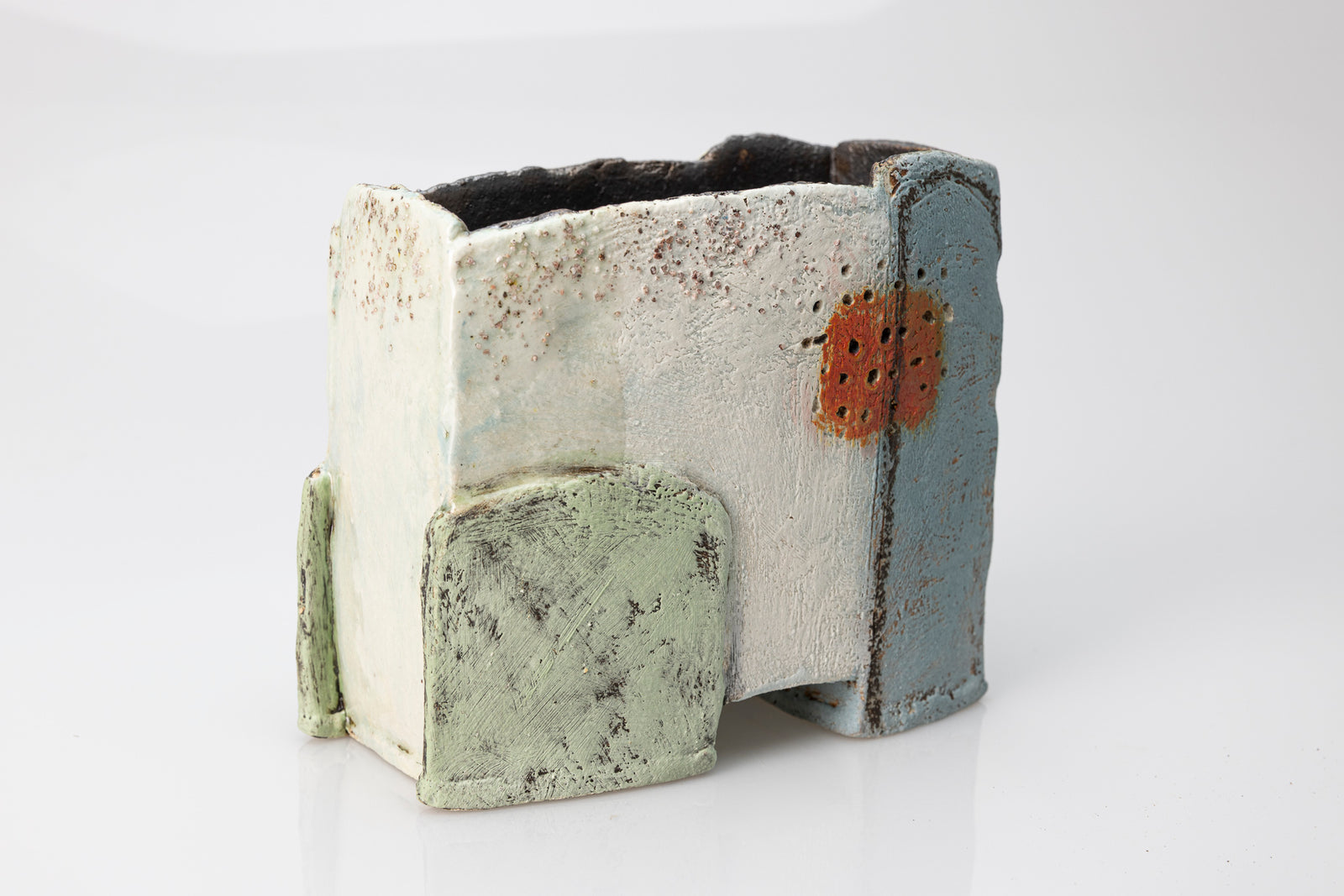 Between Fields slab-built vessel by Craig Underhill, available at Padstow Gallery Cornwall