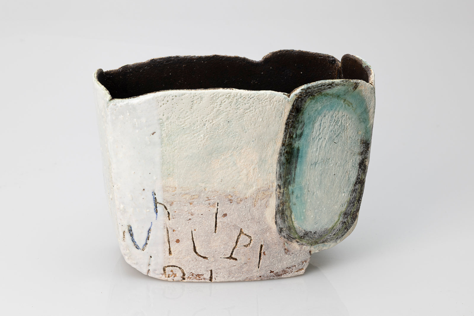 Low Tide Landscape slab-built vessel by Craig Underhill, available at Padstow Gallery Cornwall