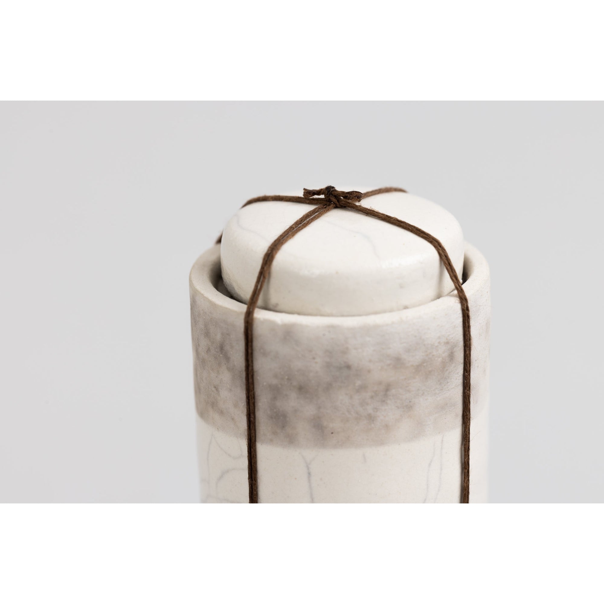 KSEE1 Raku Bound Container by Kate Schuricht, available at Padstow Gallery, Cornwall