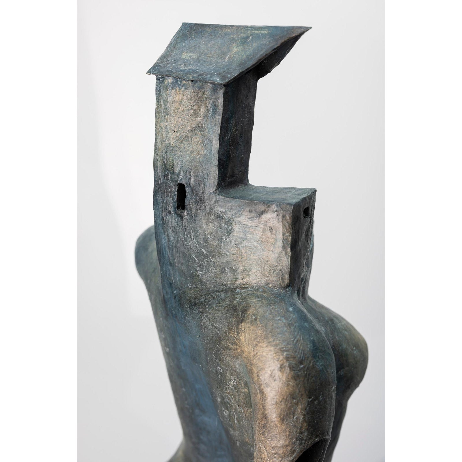 Dawn, ceramic woman/tower on plinth, by Sophie Howard, available from Padstow Gallery, Cornwall