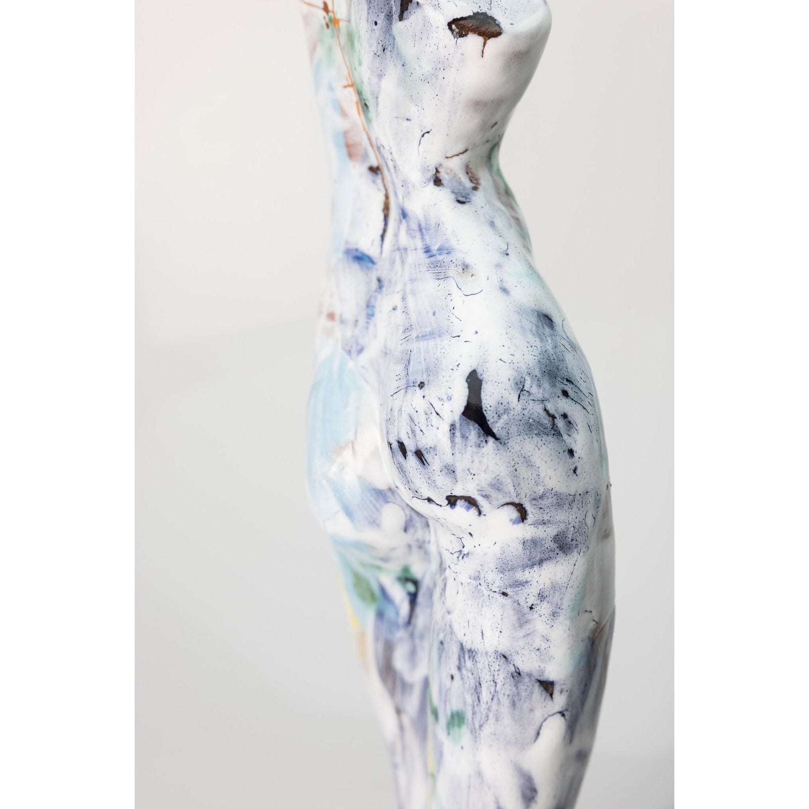 Sa II, Glazed terracotta standing figure, by Sophie Howard, available from Padstow Gallery, Cornwall