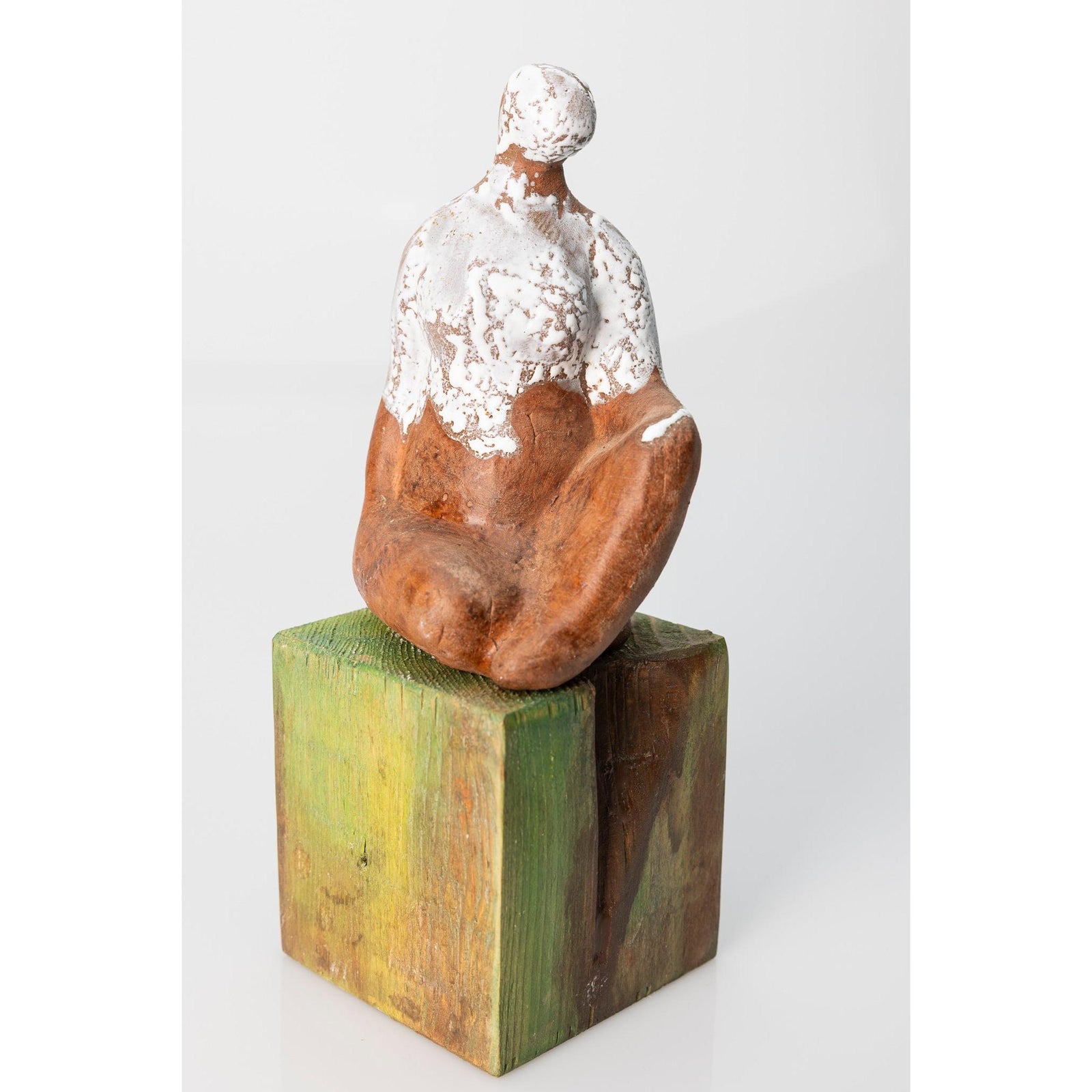 Fem I, terracotta figure on plinth, by Sophie Howard, available from Padstow Gallery, Cornwall