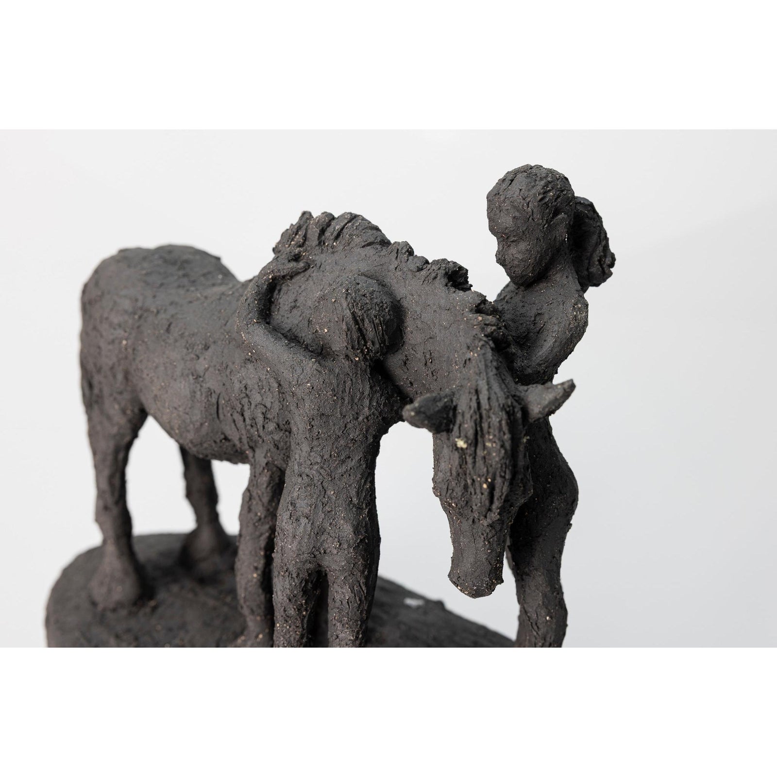 Black Pony And Children, ceramic figures, by Sophie Howard, available from Padstow Gallery, Cornwall