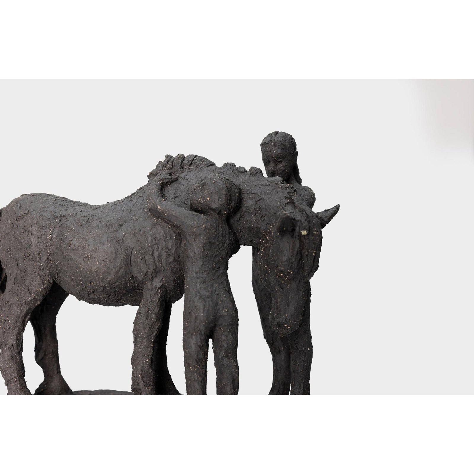 Black Pony And Children, ceramic figures, by Sophie Howard, available from Padstow Gallery, Cornwall