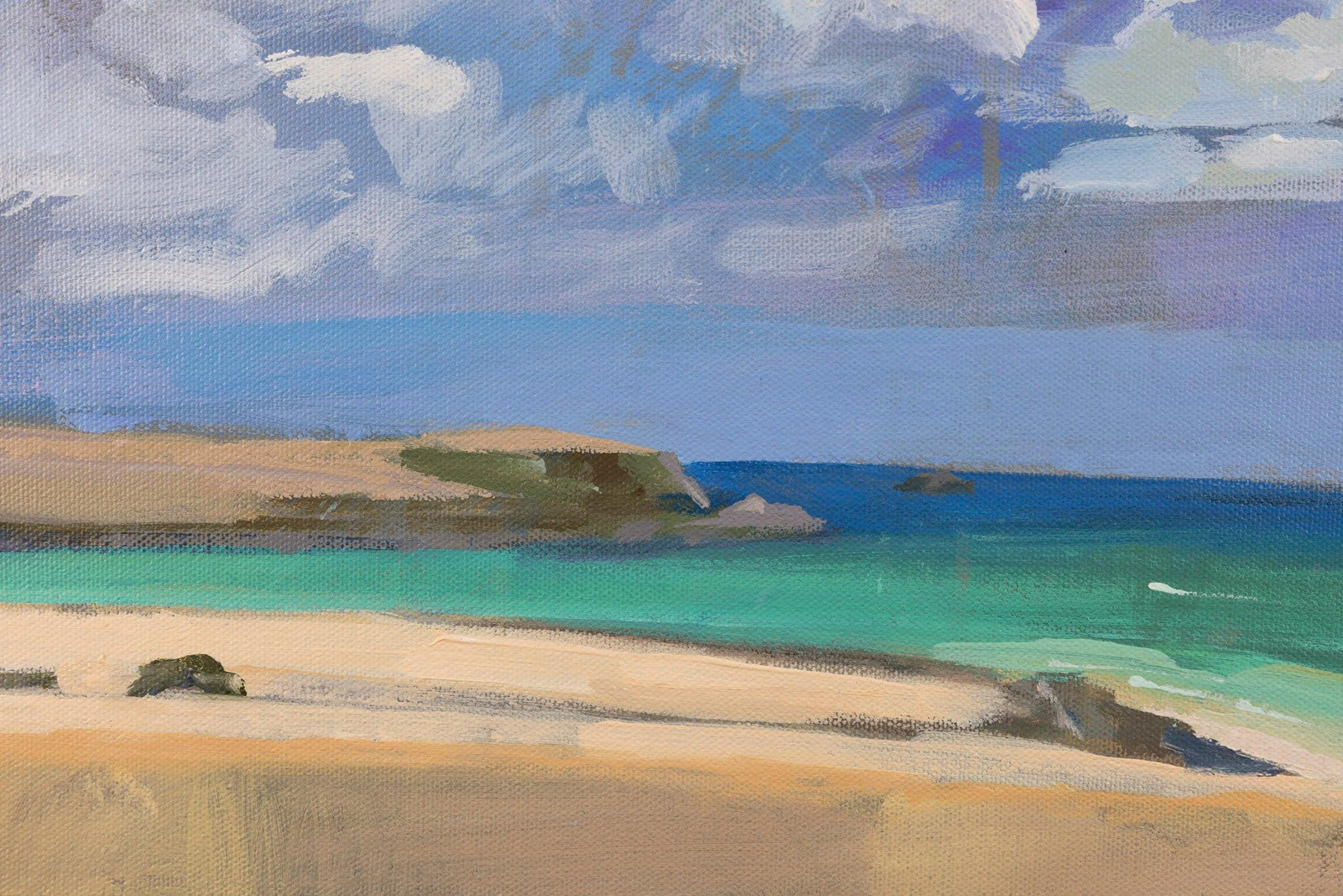 'Camel Estuary from a Hill no.22' acrylic original by Andrew Jago, available at Padstow Gallery, Cornwall