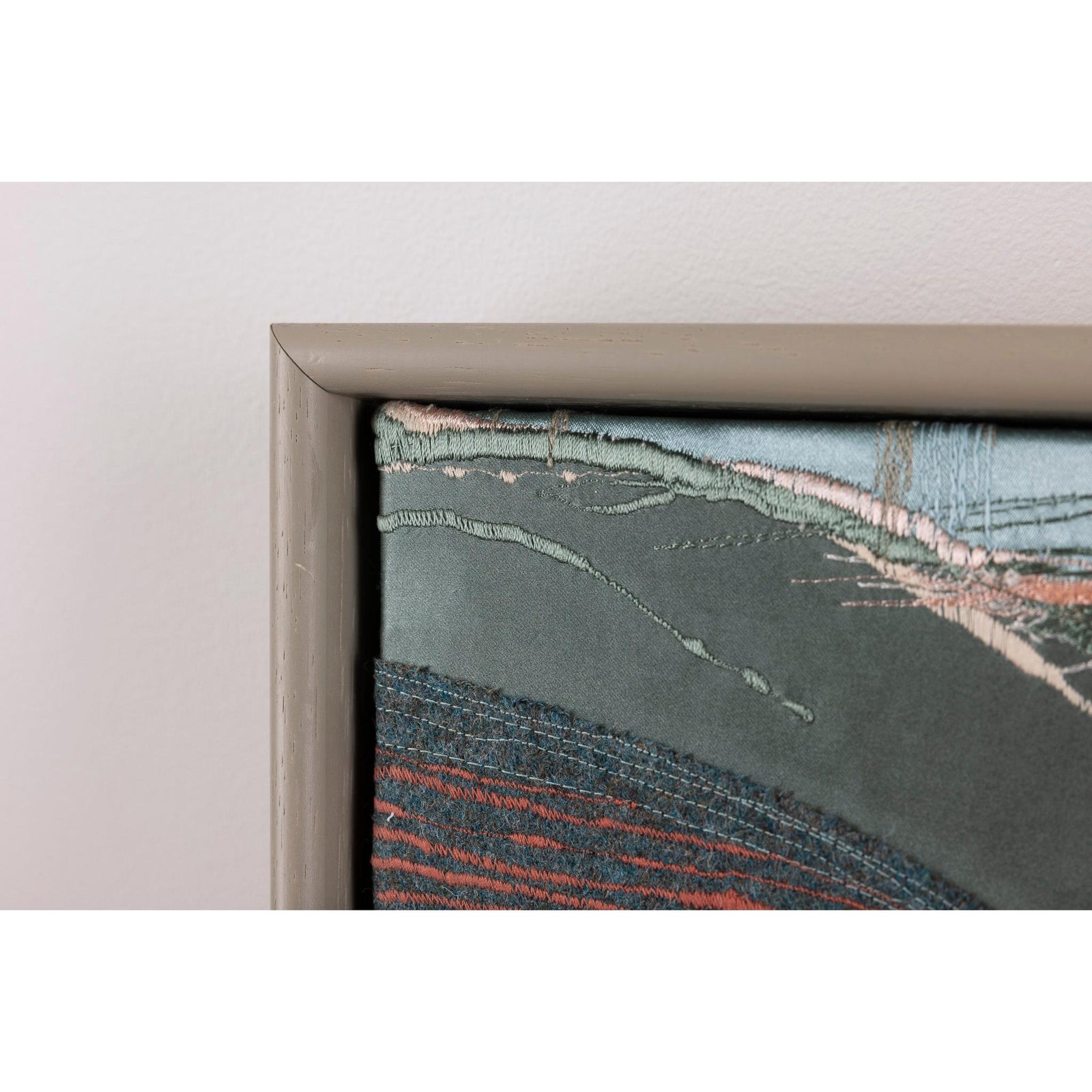 Far and Wide, free machine embroidery, by Sarah Pooley, available at Padstow Gallery, Cornwall