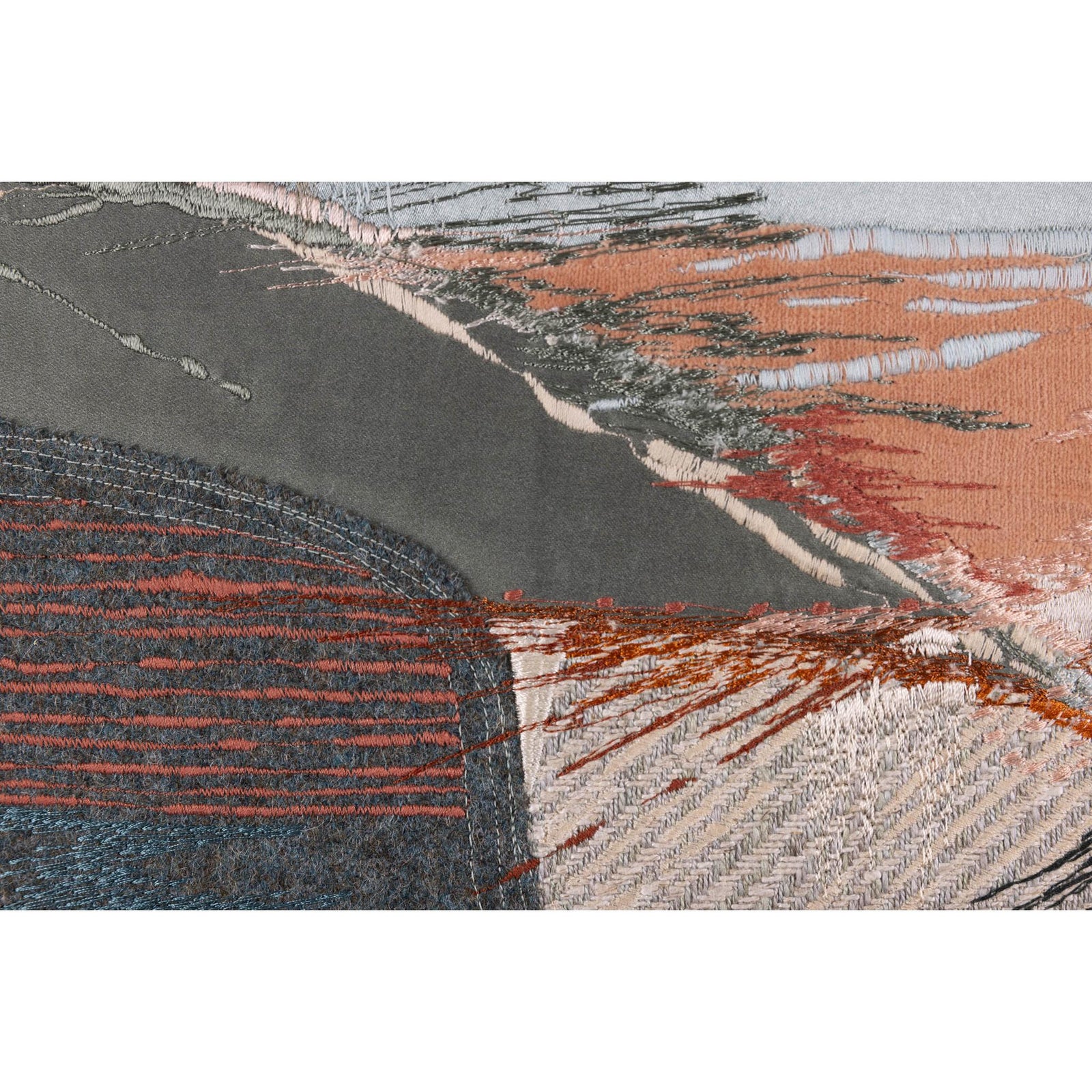 Far and Wide, free machine embroidery, by Sarah Pooley, available at Padstow Gallery, Cornwall