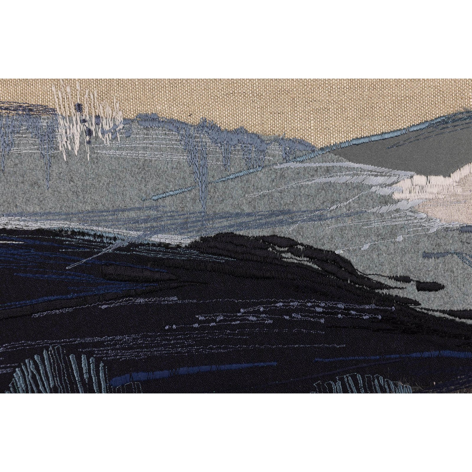 Being There, free machine embroidery, by Sarah Pooley, available at Padstow Gallery, Cornwall
