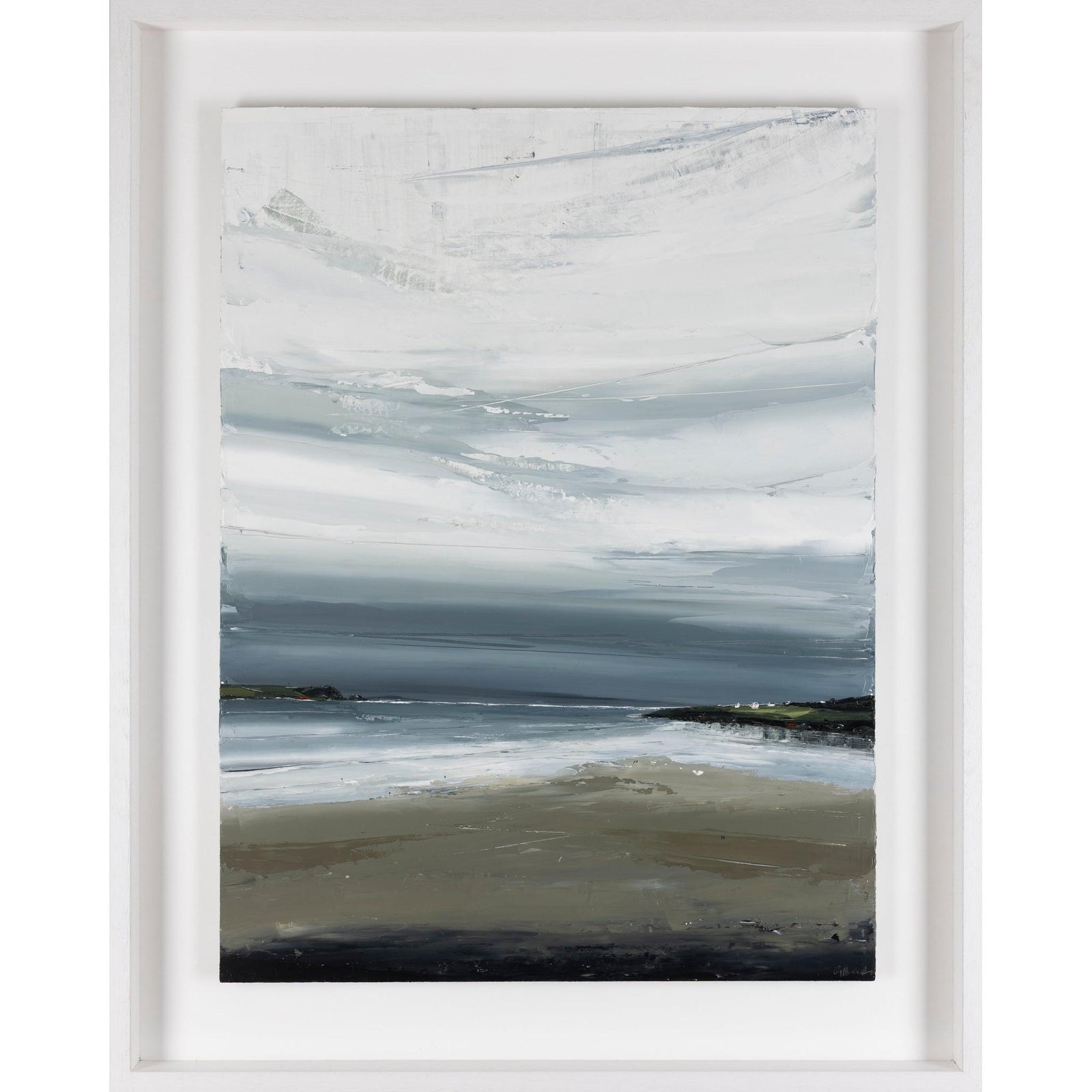 'Daymer Grey' oil original painting by Georgia Hart, available at Padstow Gallery, Cornwall