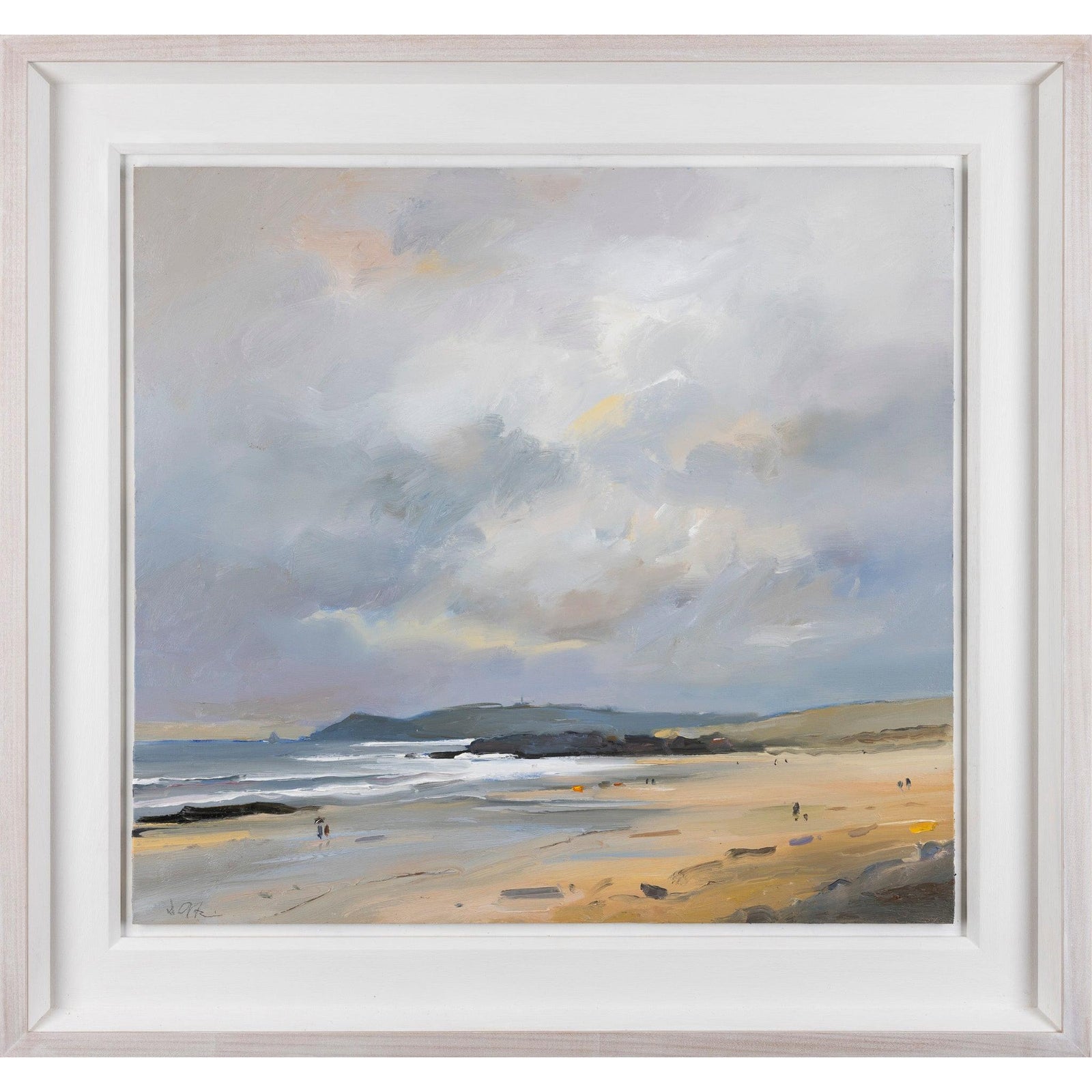'An Autumn Day On Constantine Beach' oil on board original by David Atkins, available at Padstow Gallery, Cornwall