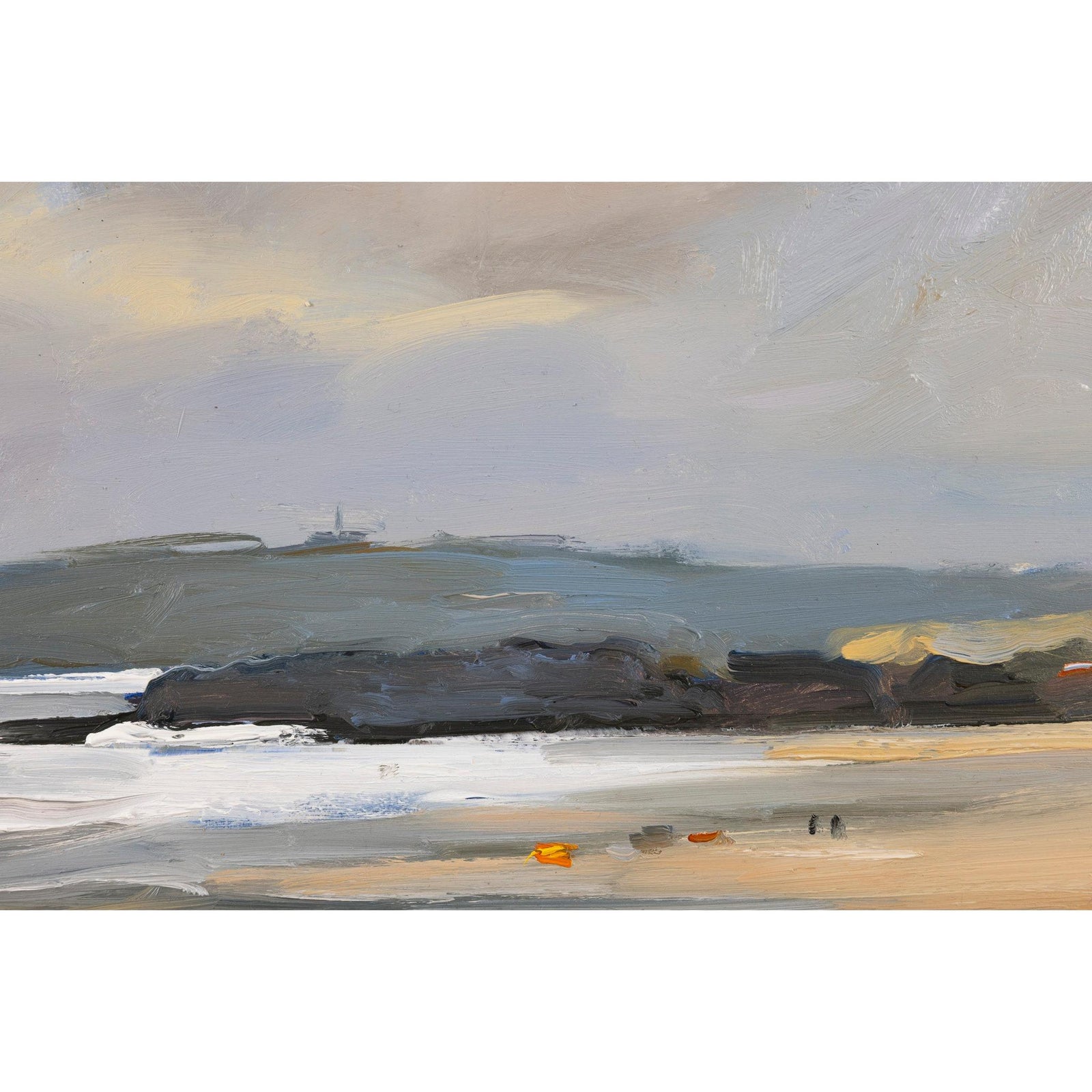 'An Autumn Day On Constantine Beach' oil on board original by David Atkins, available at Padstow Gallery, Cornwall
