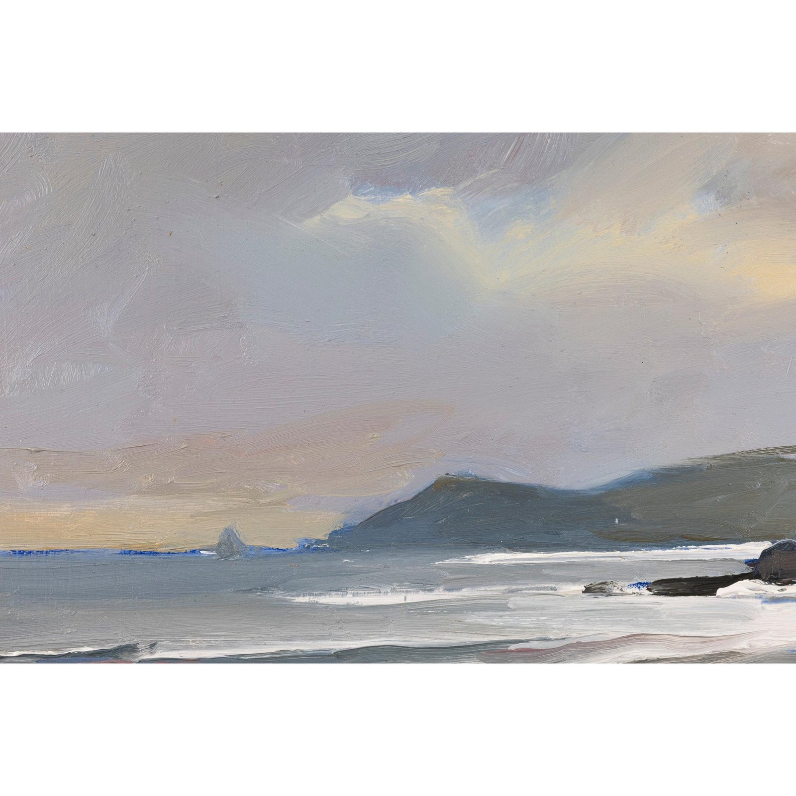 'An Autumn Day On Constantine Beach' oil on board original by David Atkins, available at Padstow Gallery, Cornwall