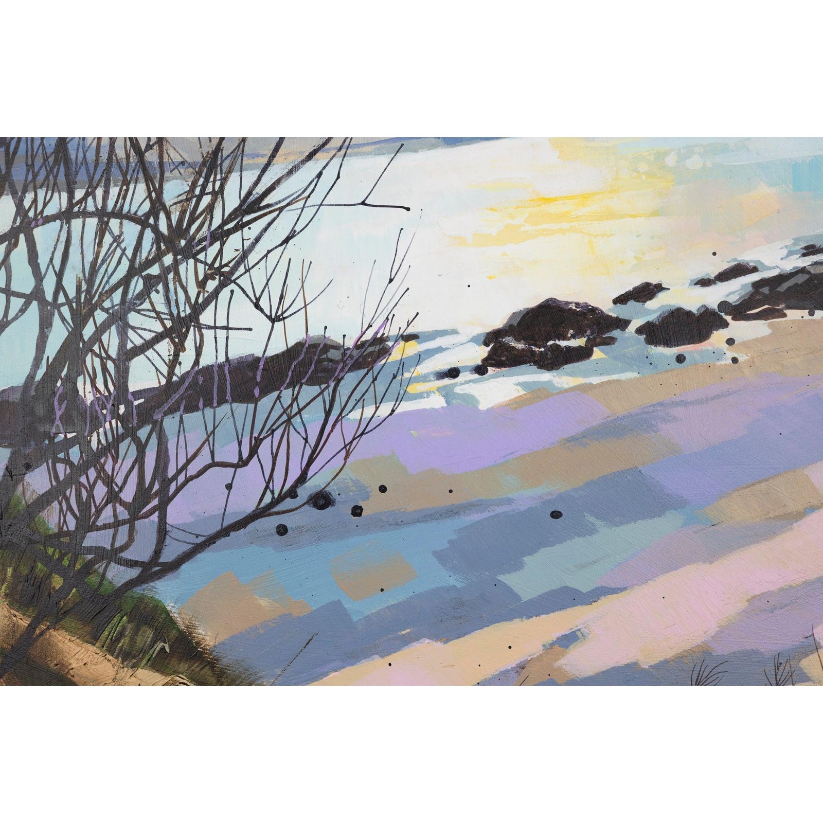 Porth Beach by Lucy Davies available at Padstow Gallery, Cornwall