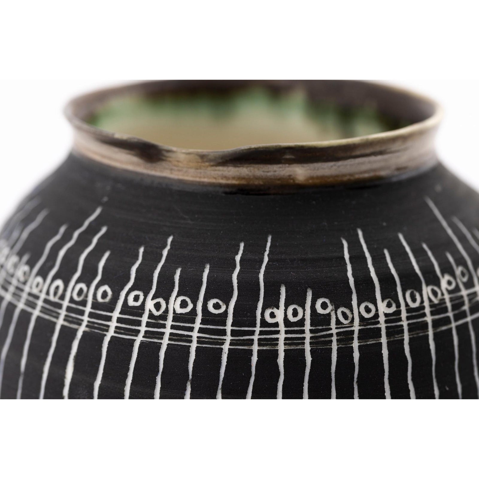 SC24 Small Moon Jar with Sgraffito by Sarah Cooling available at Padstow Gallery, Cornwall