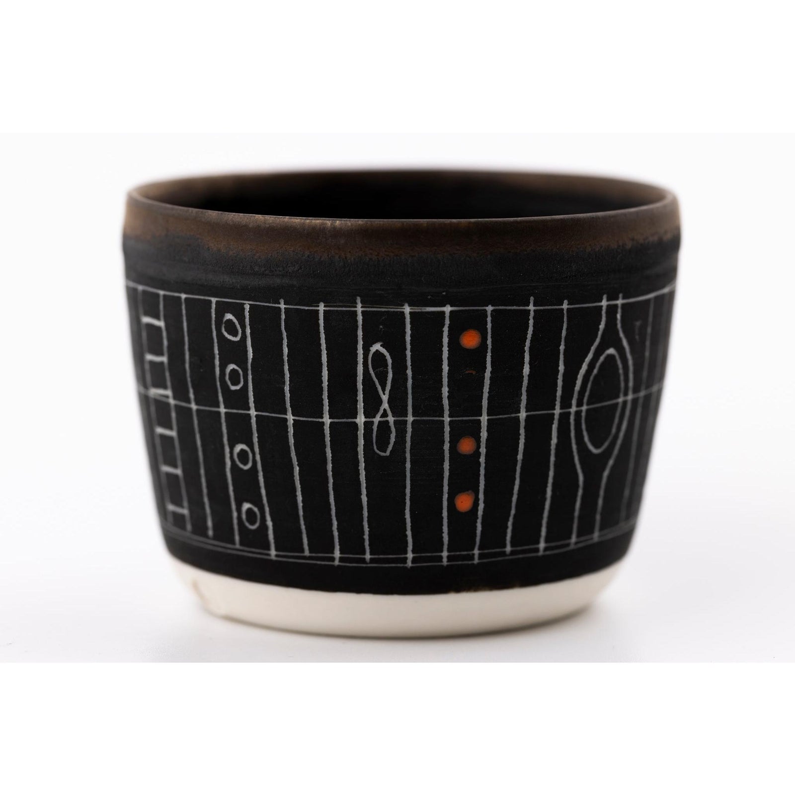 SC12 Sgraffitto Orange Pop Cup by Sarah Cooling available at Padstow Gallery, Cornwall