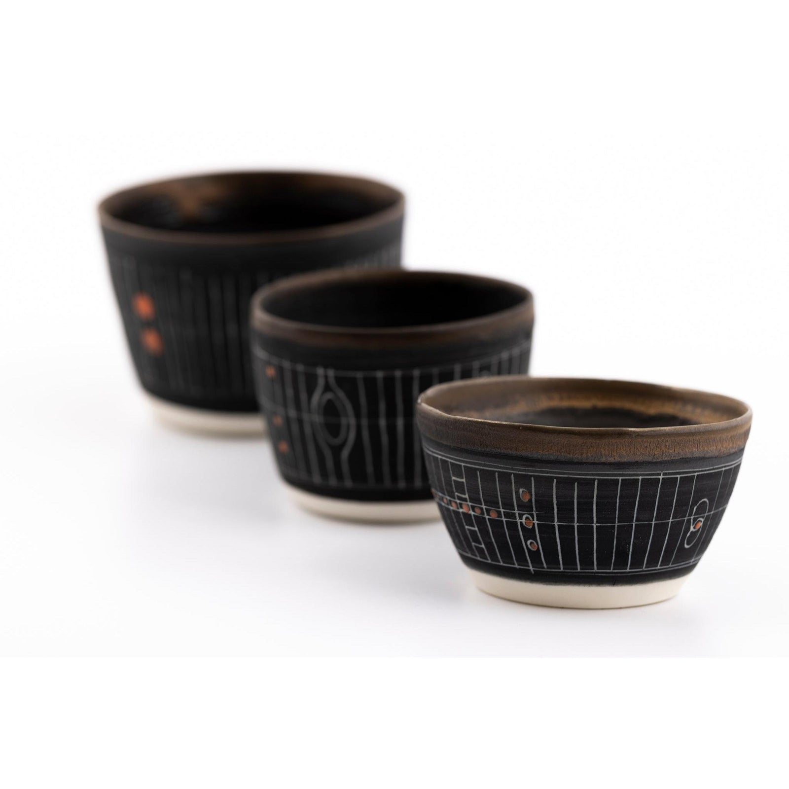 SC12 Sgraffitto Orange Pop Cup by Sarah Cooling available at Padstow Gallery, Cornwall