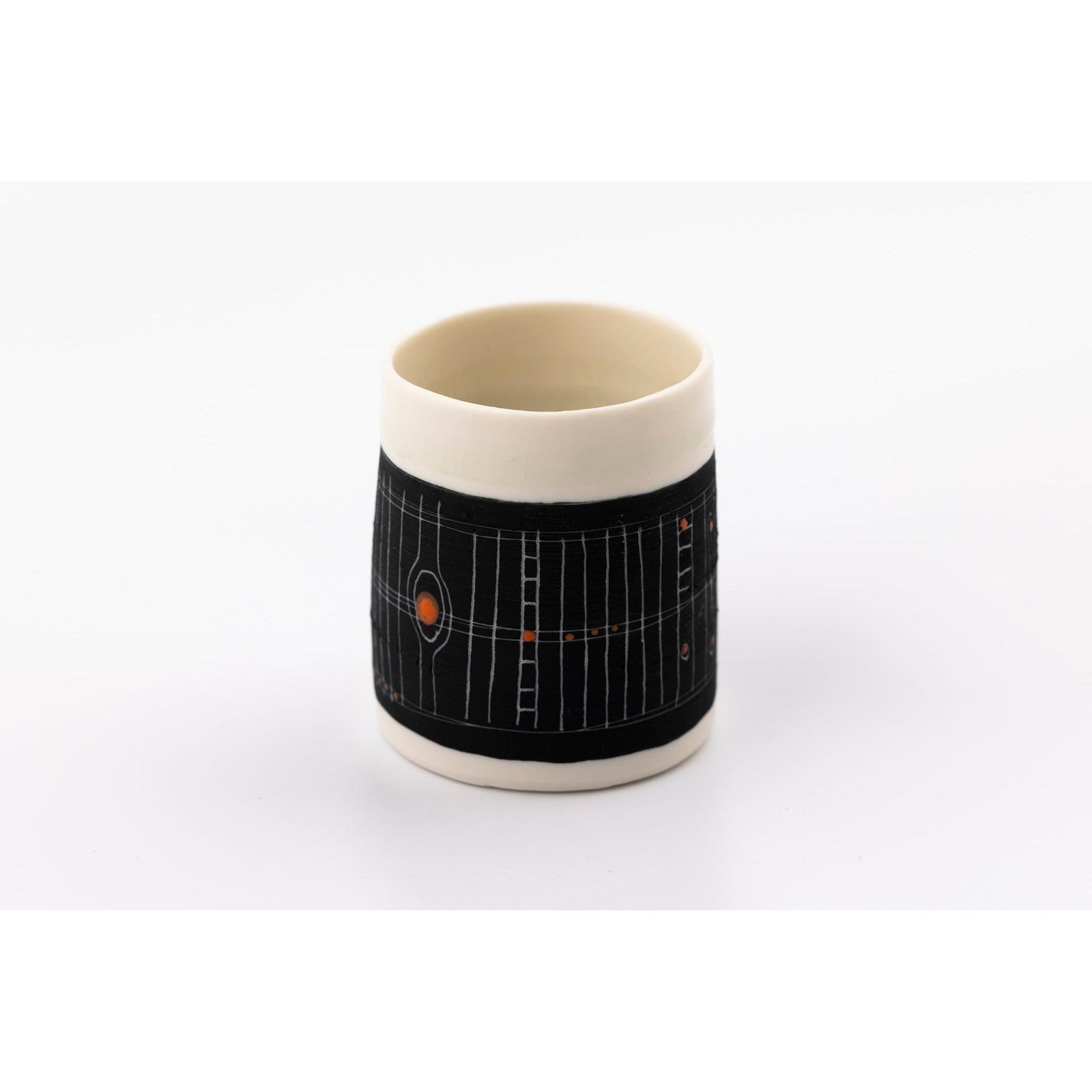 SC14 Sgraffitto Orange Pop Open Vessel by Sarah Cooling available at Padstow Gallery, Cornwall