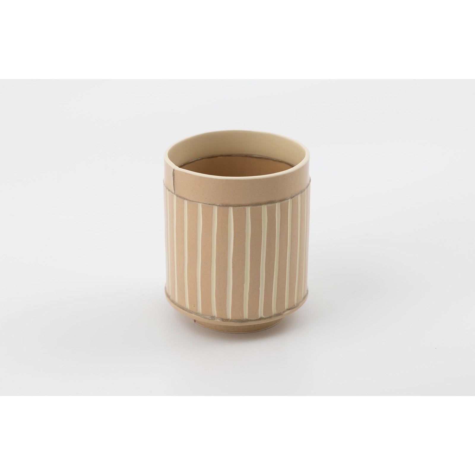 EKW4 Small Vessel | Dusty Pink with Brown Joins, handbuilt ceramic created by Emily-Kriste Wilcox, available from Padstow Gallery, Cornwall