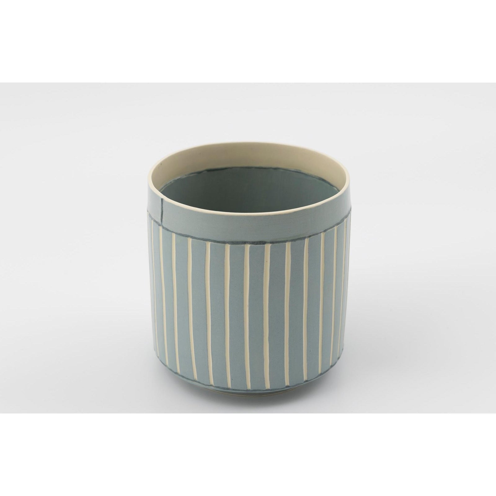 EKW11 Mid Round Vessel | Blue | handbuilt ceramic created by Emily-Kriste Wilcox, available from Padstow Gallery, Cornwall
