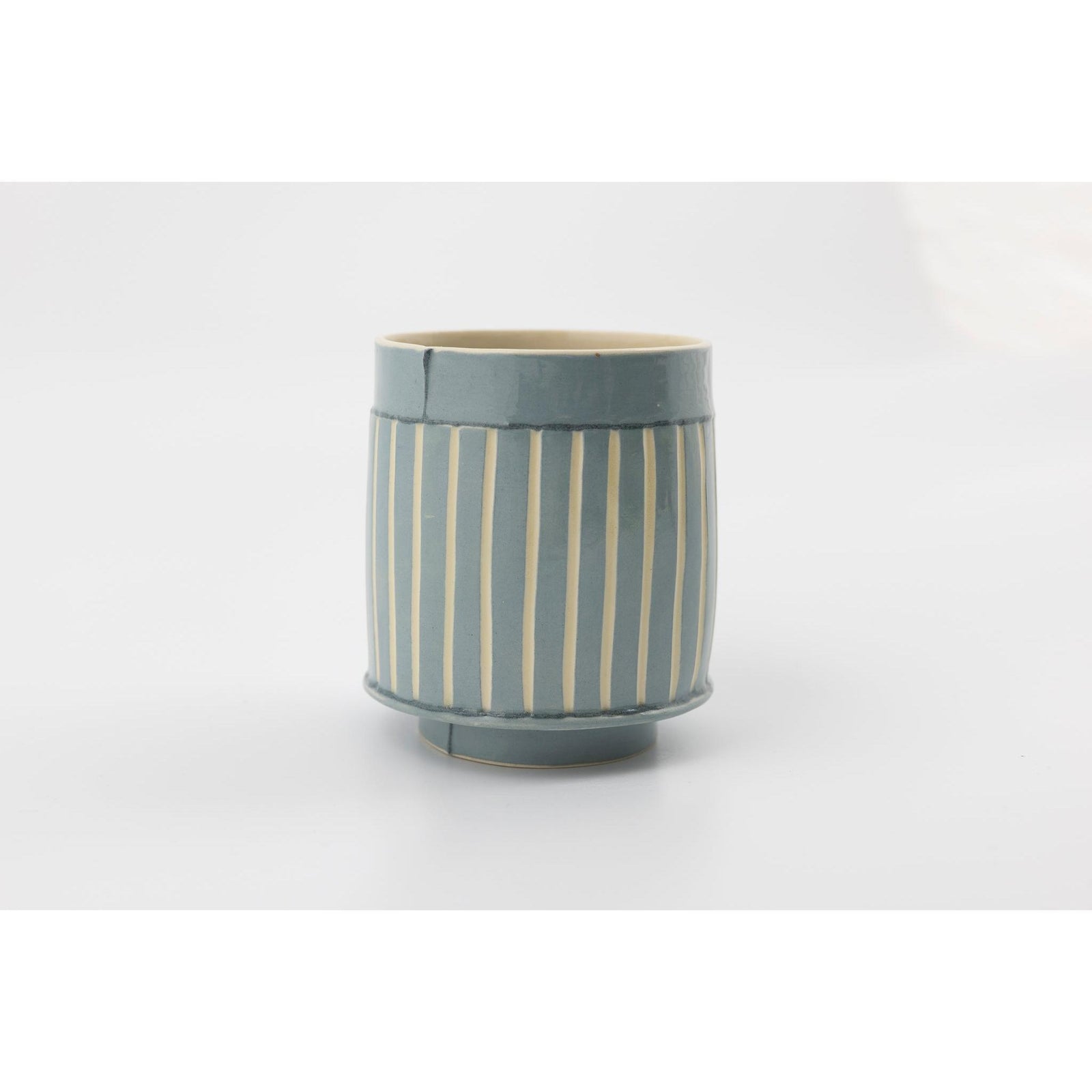 EKW10 Small Vessel | Blue | handbuilt ceramic created by Emily-Kriste Wilcox, available from Padstow Gallery, Cornwall