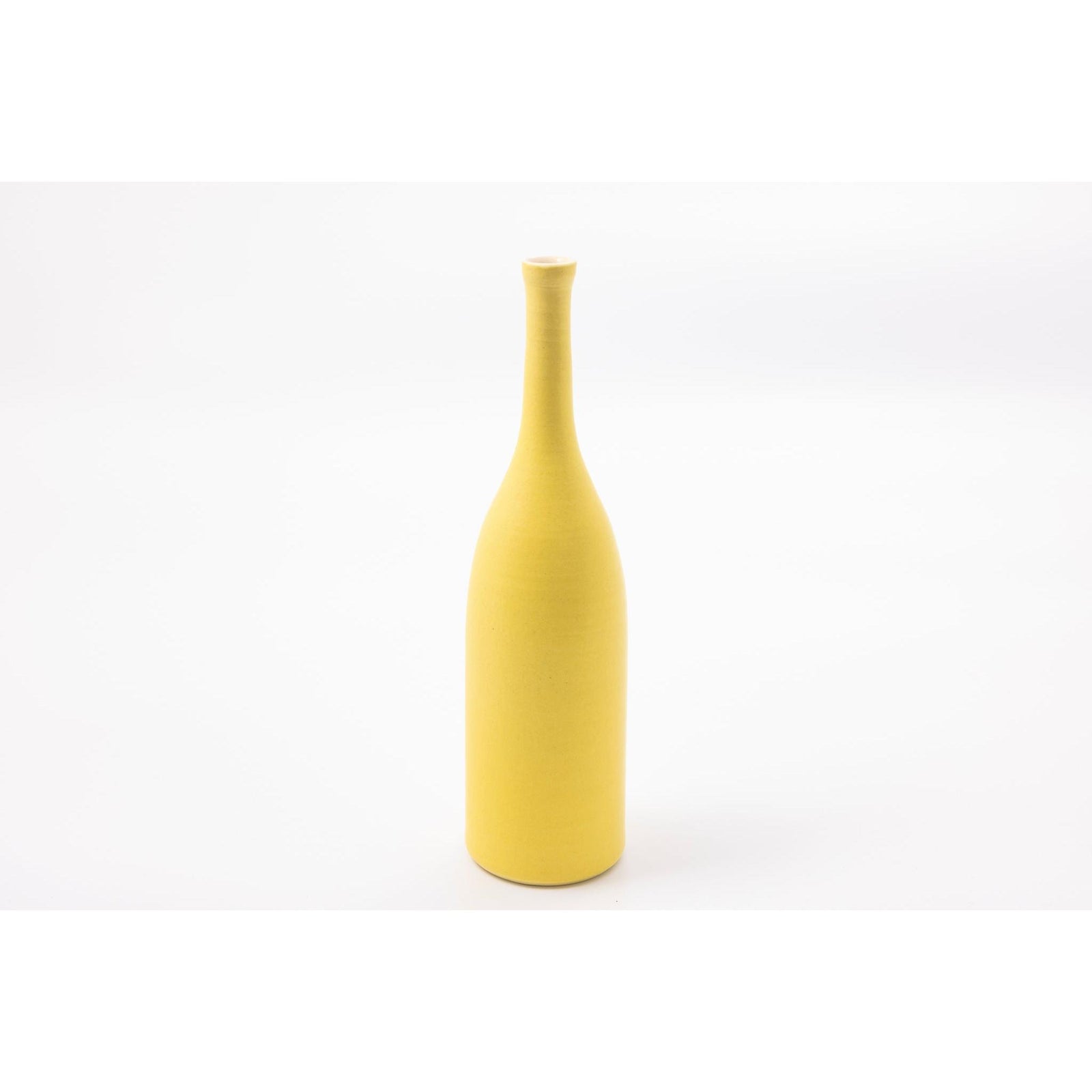 'LB197 Primrose Yellow bottle' by Lucy Burley ceramics, available at Padstow Gallery, Cornwall