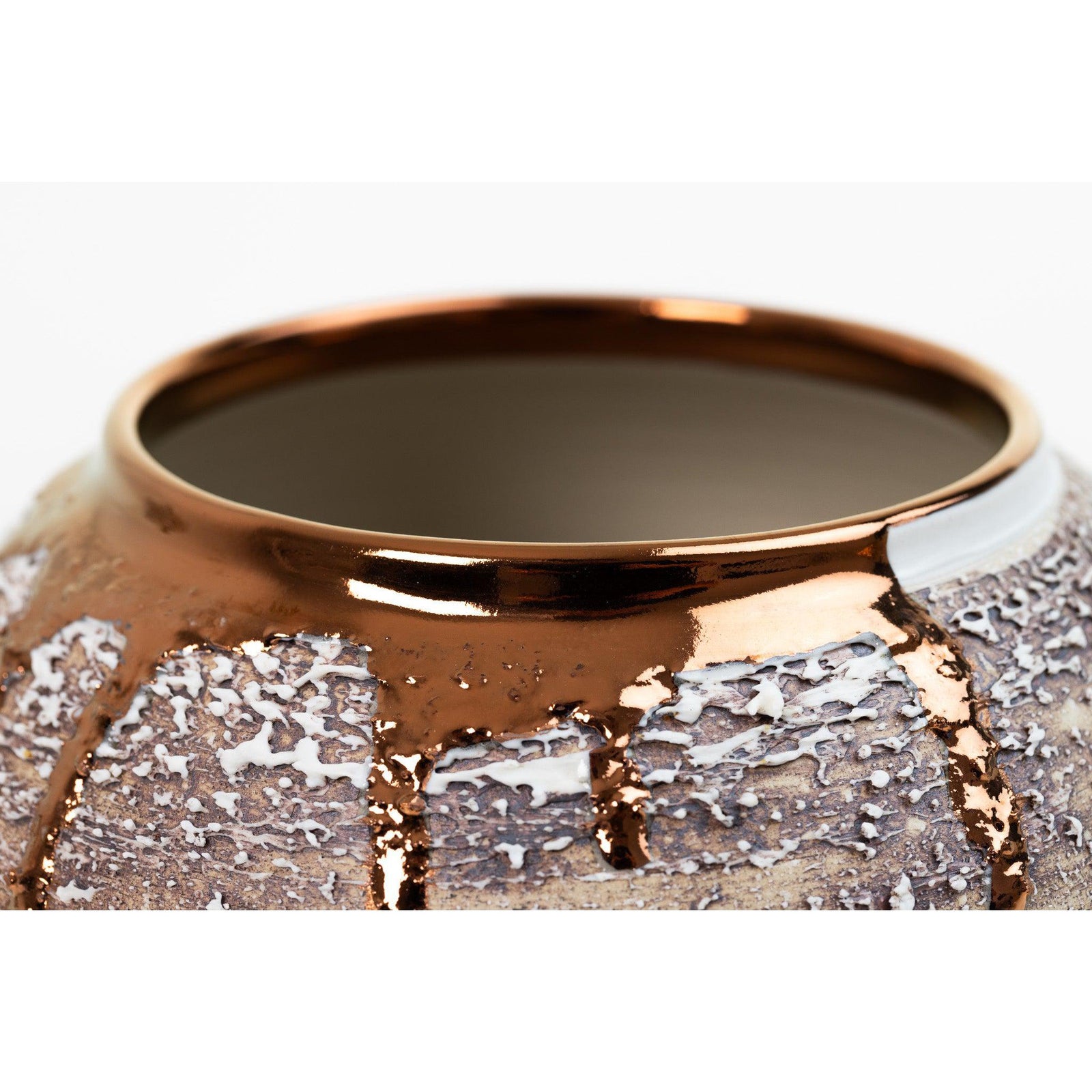 PGX28 Terra Textured Moon Jar with Copper Lustre by Alex McCarthy, available at Padstow Gallery, Cornwall