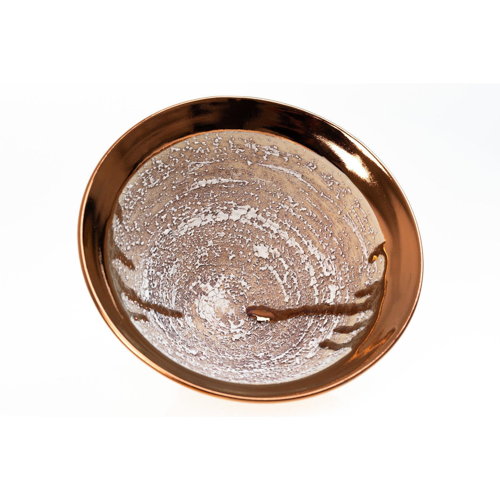 PGX31 Terra Textured Dish with Copper Lustre by Alex McCarthy, available at Padstow Gallery, Cornwall