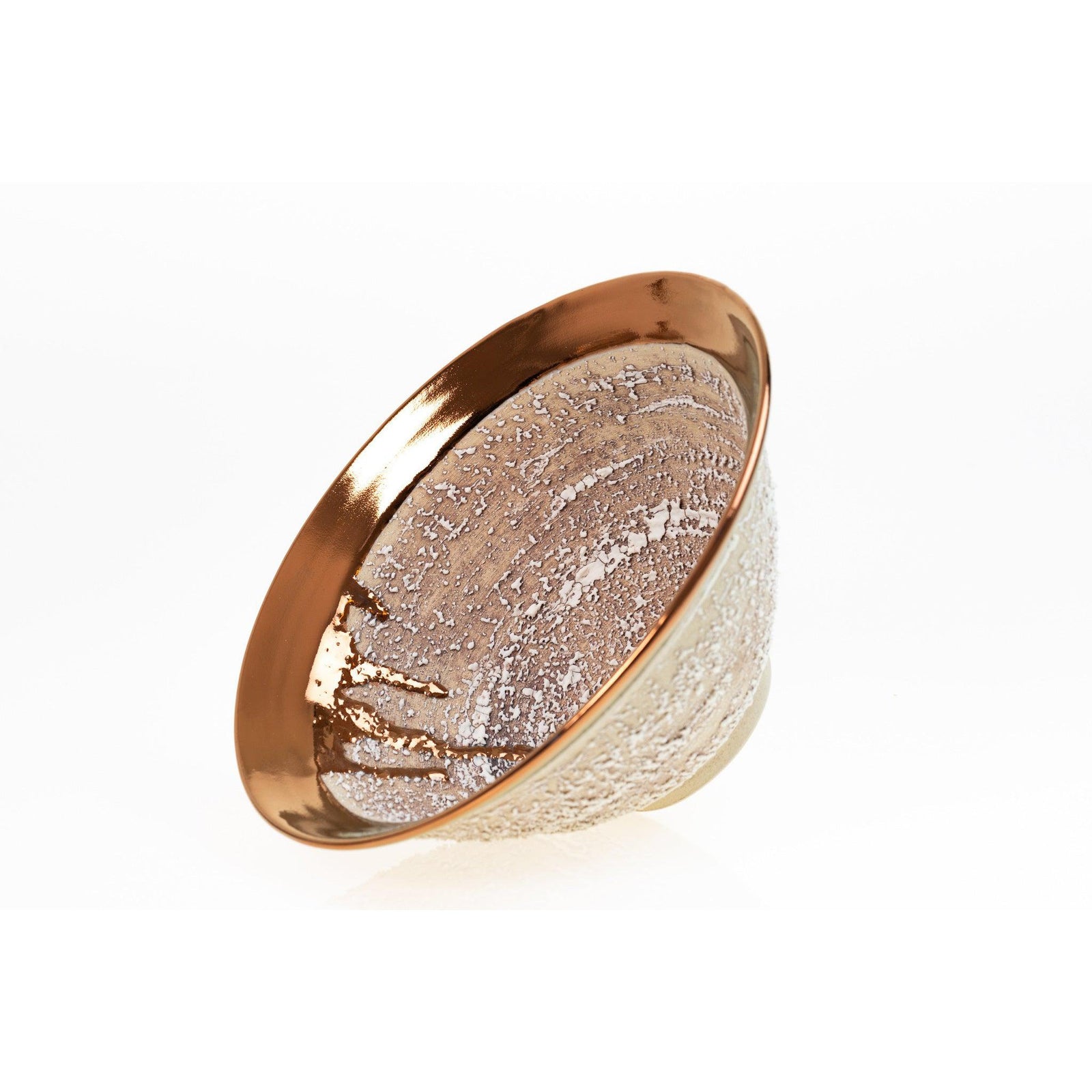 PGX31 Terra Textured Dish with Copper Lustre by Alex McCarthy, available at Padstow Gallery, Cornwall