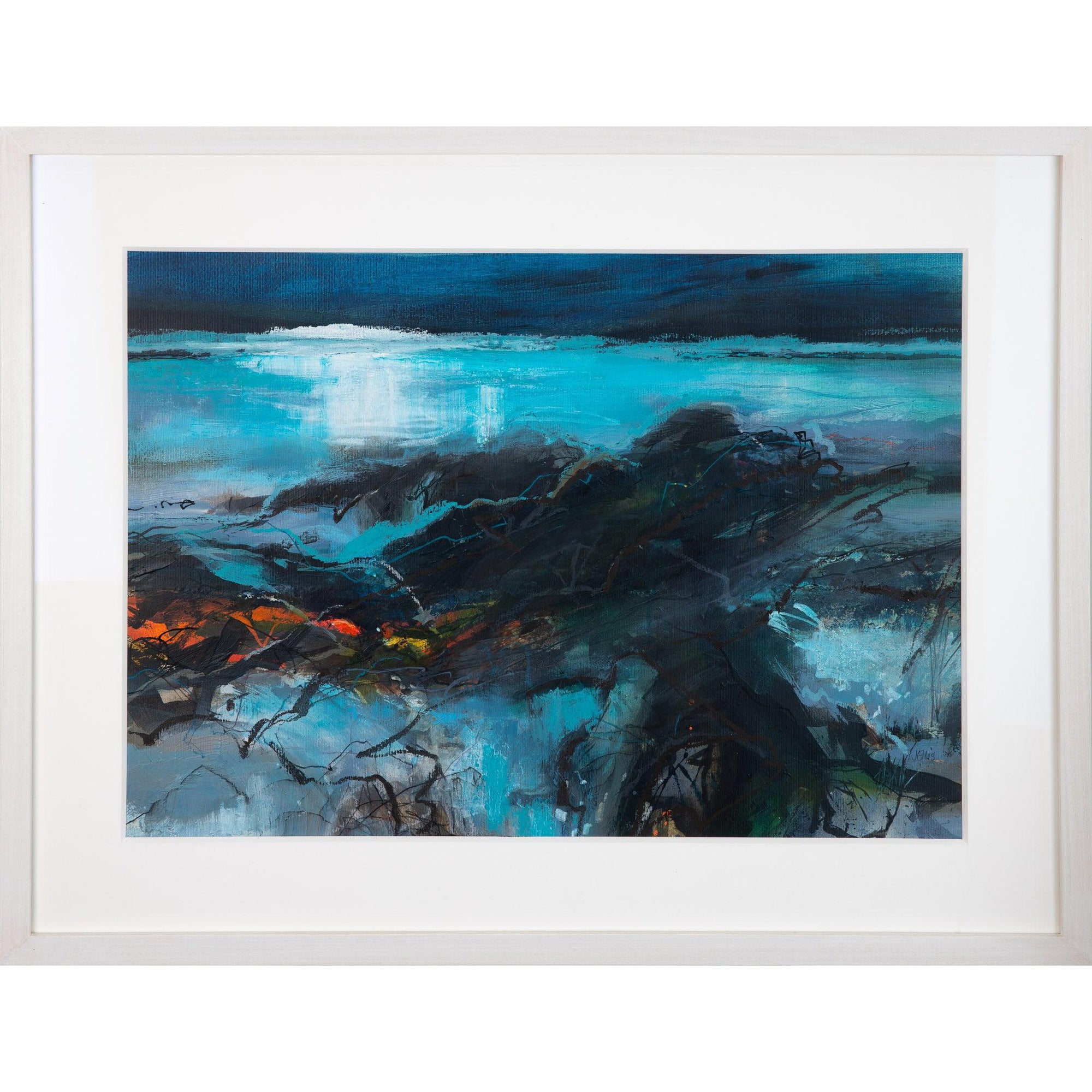 'Midnight Tide' by Jo Ellis, mixed media, original available at Padstow Gallery, Cornwall