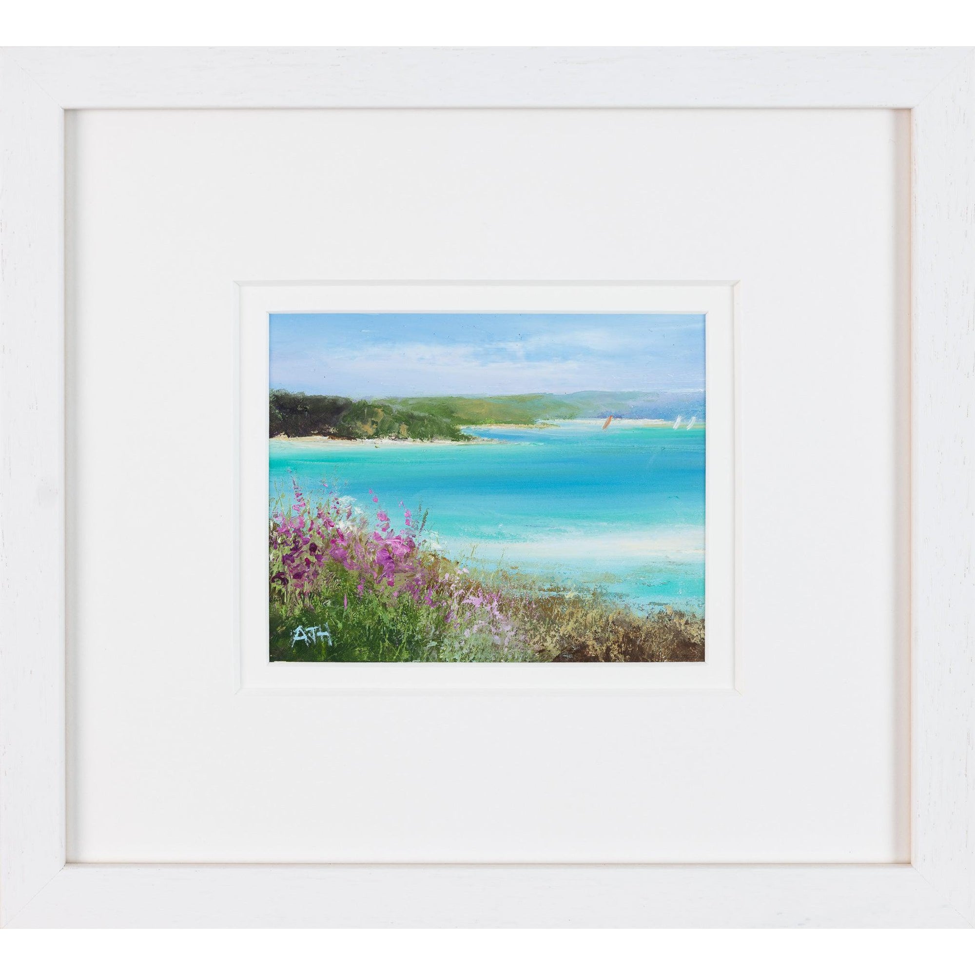 'View across the Estuary' oil on paper original by Amanda Hoskin, available at Padstow Gallery, Cornwall