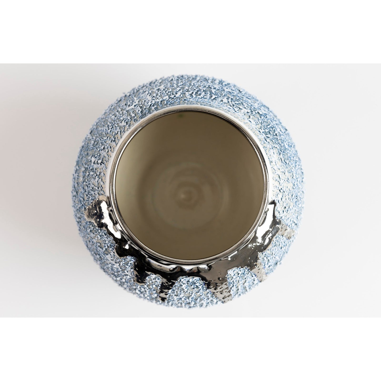Textured moon jar with platinum lustre, by Alex McCarthy, available from Padstow Gallery, Cornwall