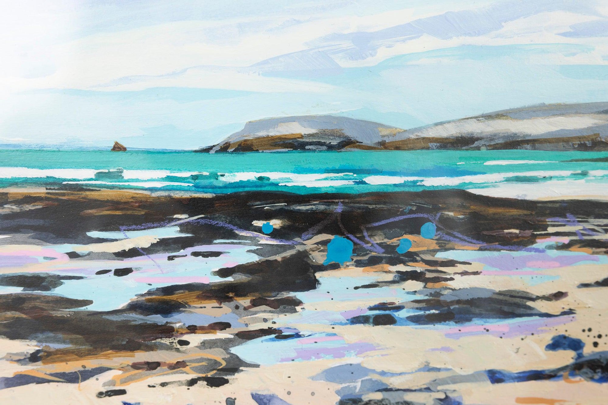 Low tide at Constantine Bay, Lucy Davies, Available from Padstow Gallery