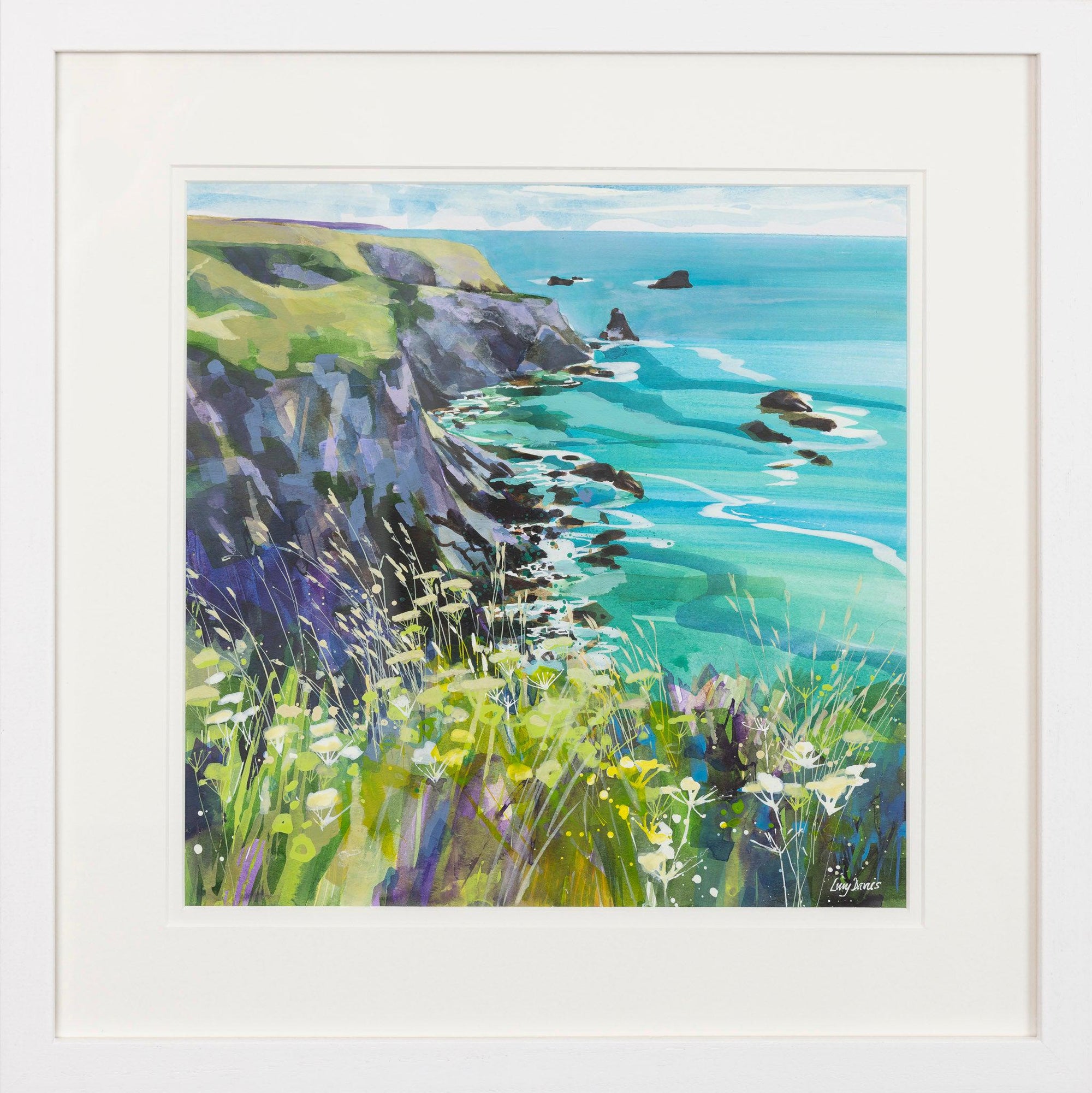 Cornish Cliffs, by Lucy Davies, Available from Padstow Gallery
