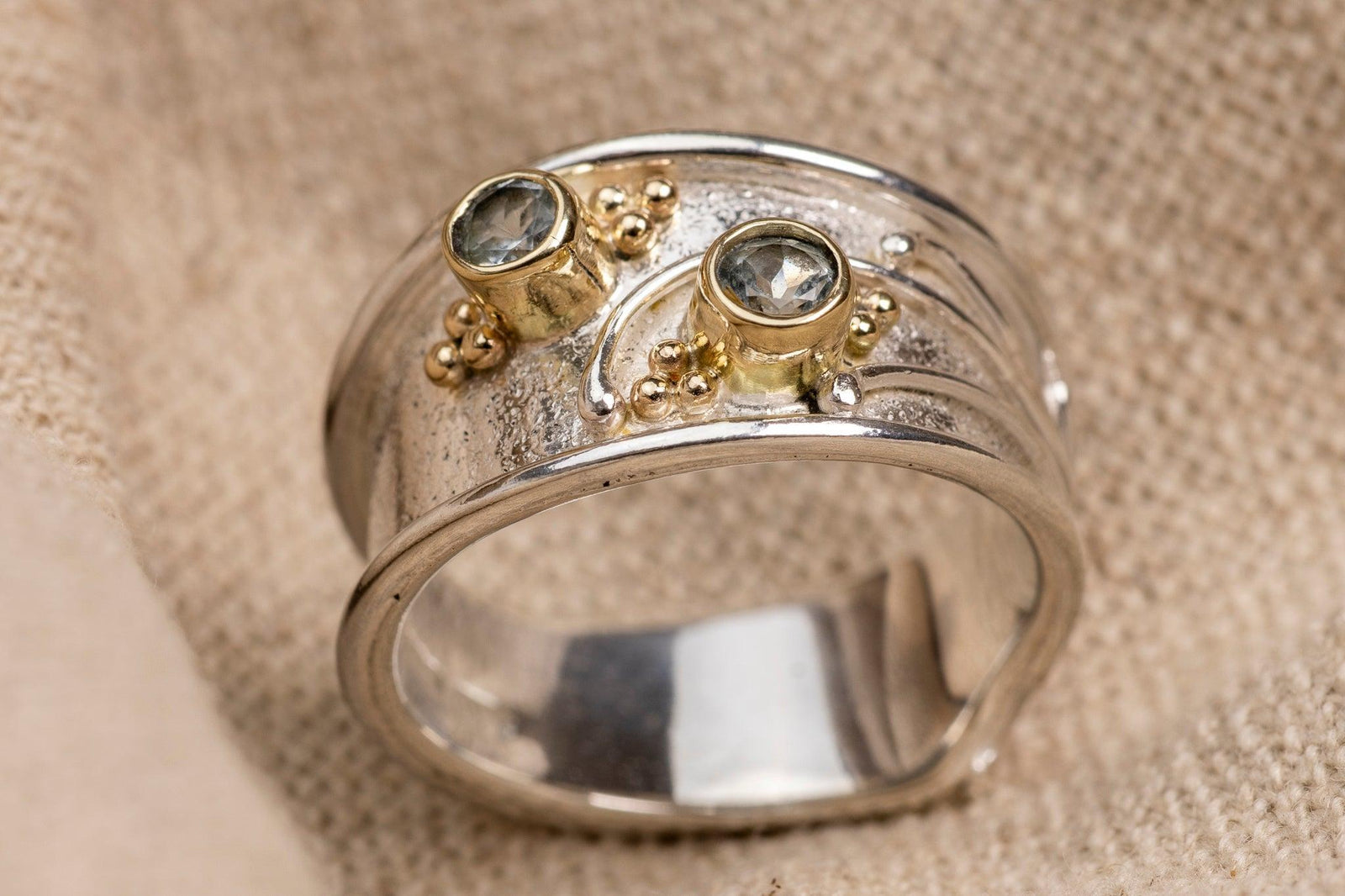 LG 134 Topaz Ring Size P by Les Grimshaw available at Padstow Gallery Cornwall