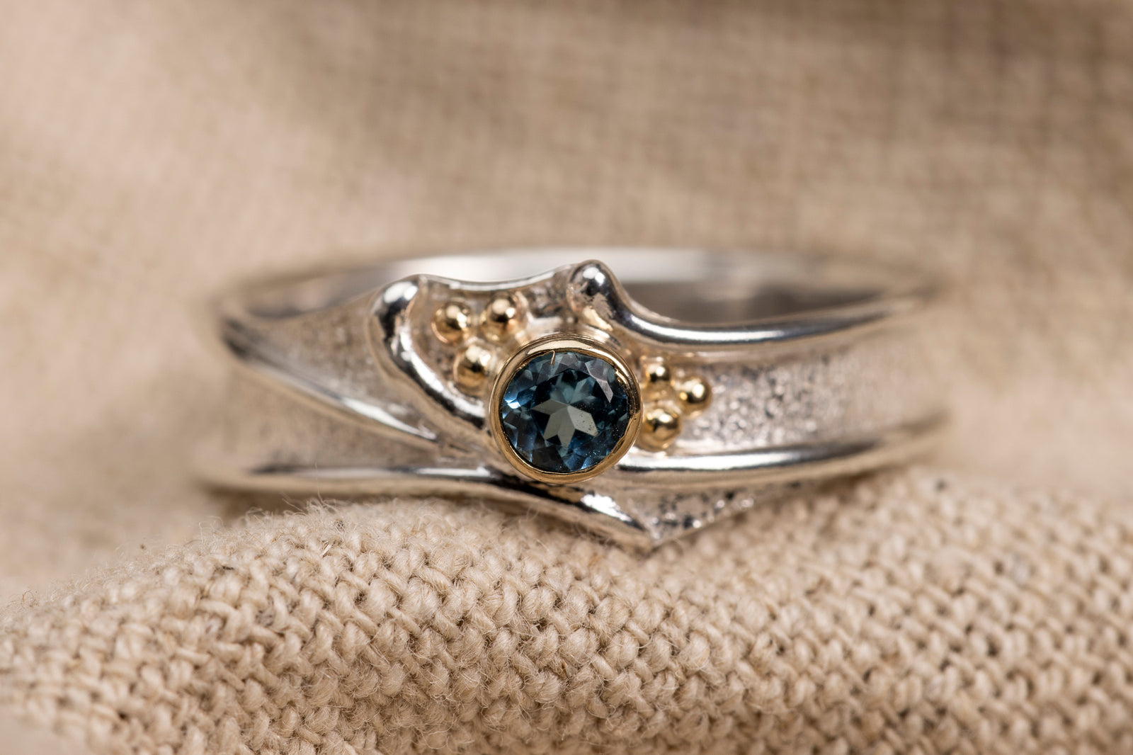 LG 133 Topaz Ring Size Q by Les Grimshaw available at Padstow Gallery Cornwall