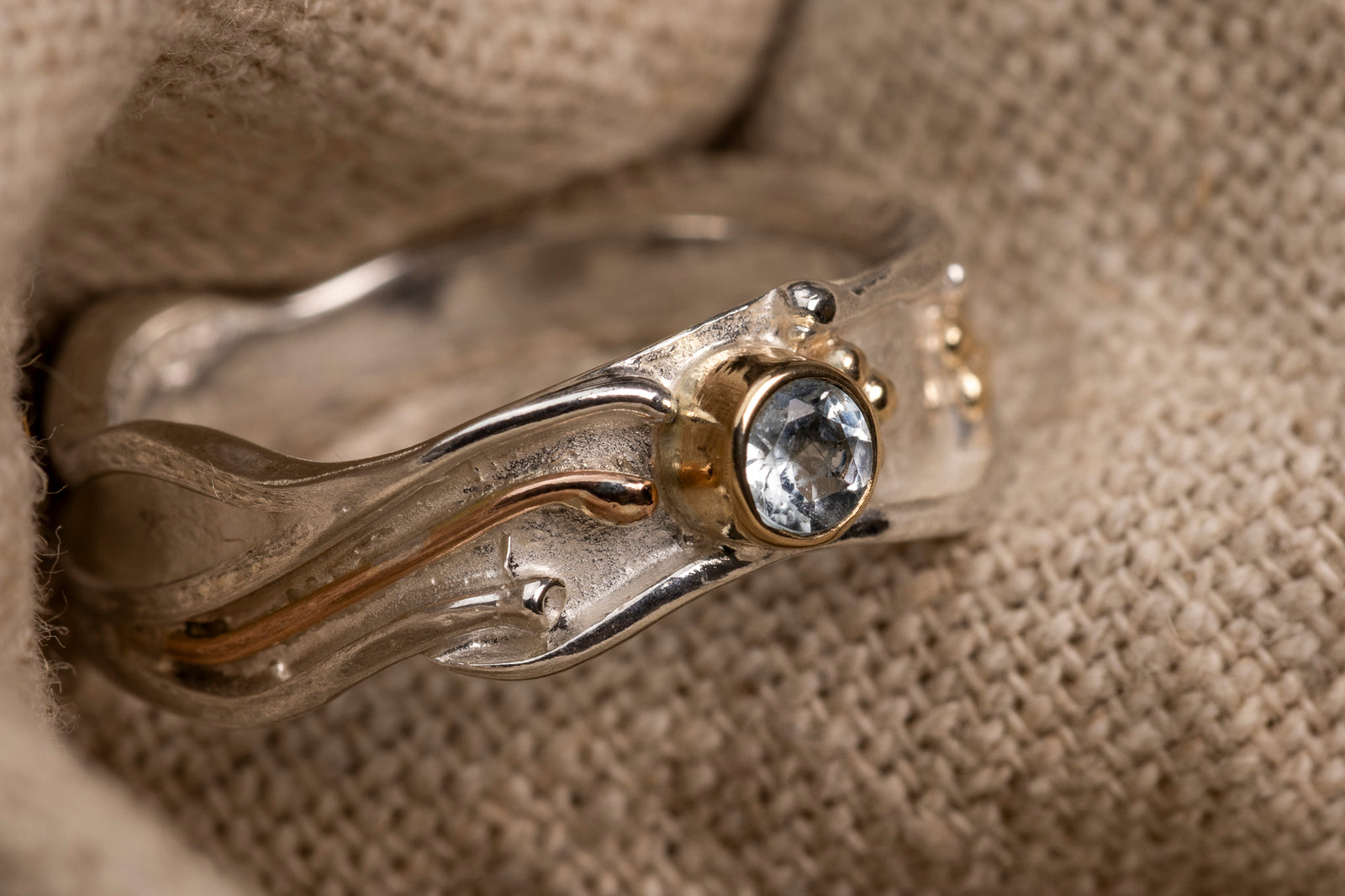 LG131 Topaz Ring Size O by Les Grimshaw available at Padstow Gallery Cornwall