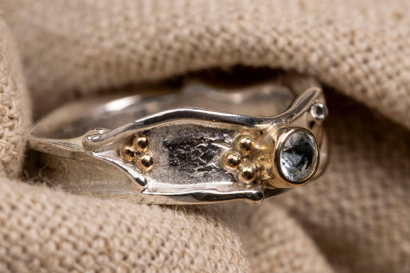 LG131 Topaz Ring Size O by Les Grimshaw available at Padstow Gallery Cornwall