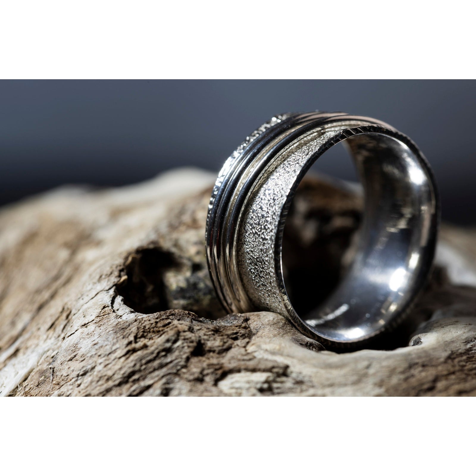 'LG106 - Silver Triple Worry Ring ' by Les Grimshaw, available at Padstow Gallery, Cornwall