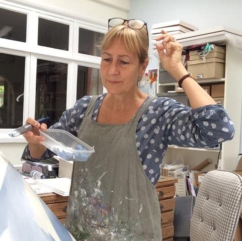 Claire Henley artist in her studio