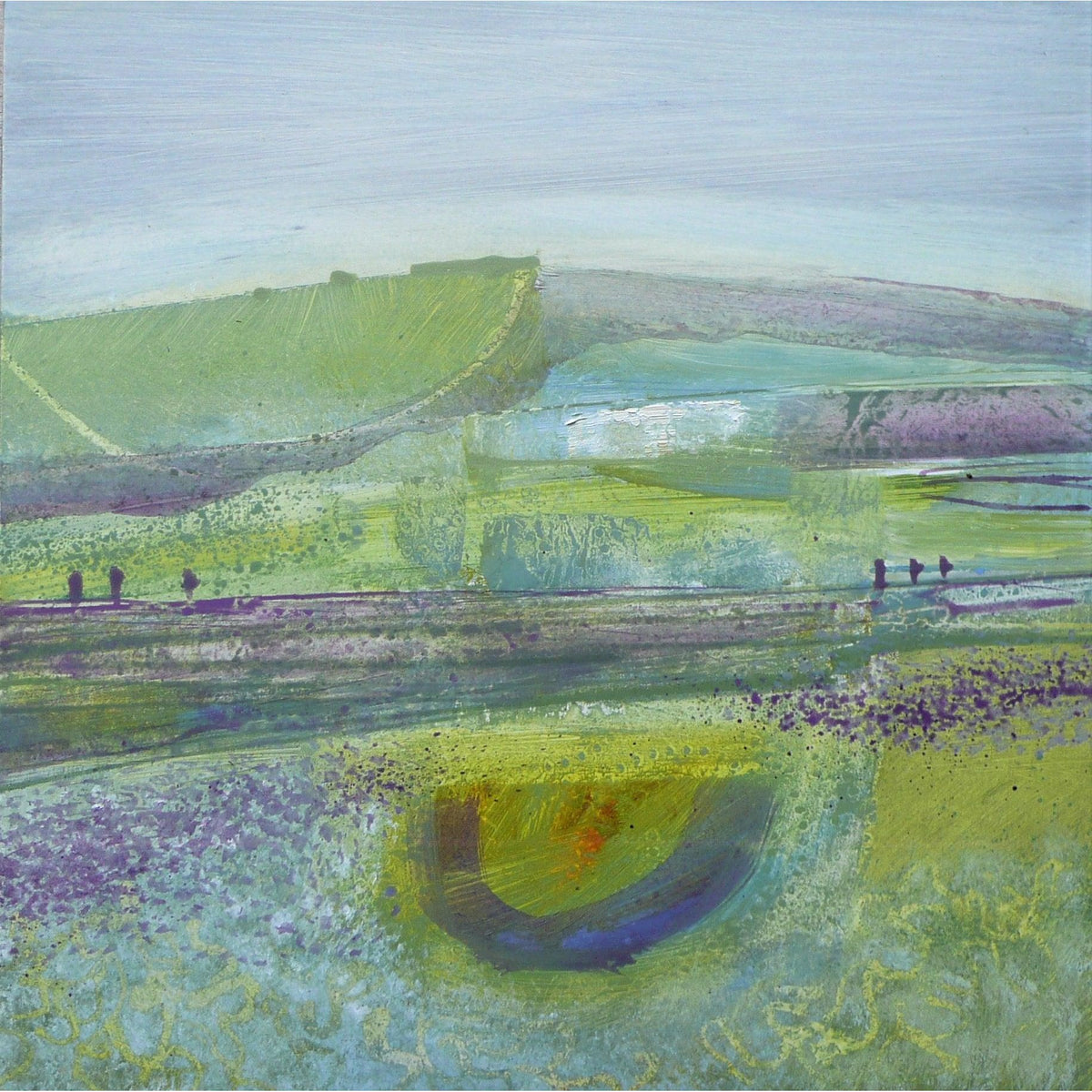 ‘In June&#39; oil on wood block by Ruth Taylor, available at Padstow Gallery, Cornwall