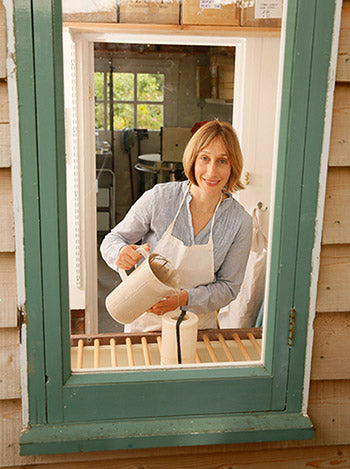 Kate Schuricht ceramic artist in her studio