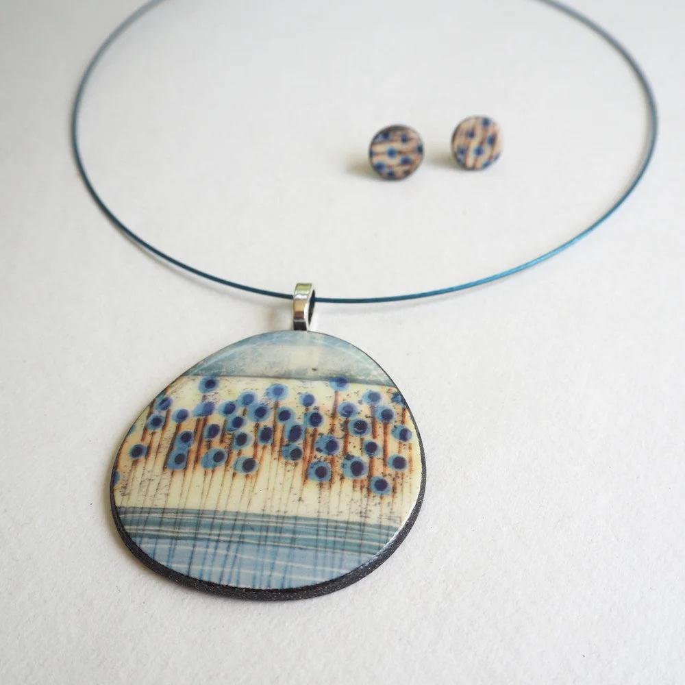 P-STR Stems Rounded Pendant by Karen Howarth at Padstow Gallery, Cornwall