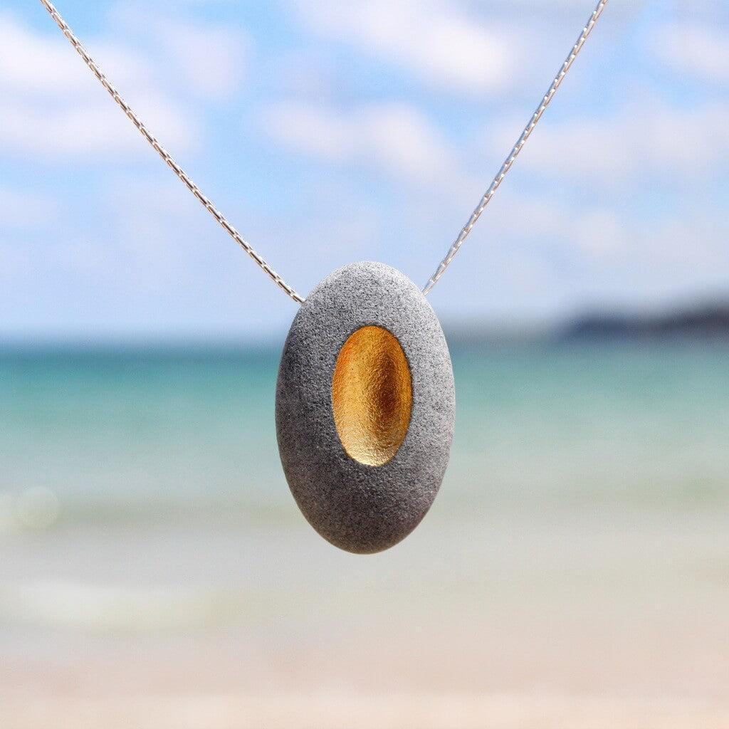 JDF12 Hepworth Pebble Pendant by John and Dawn Field, available at Padstow Gallery, Cornwall