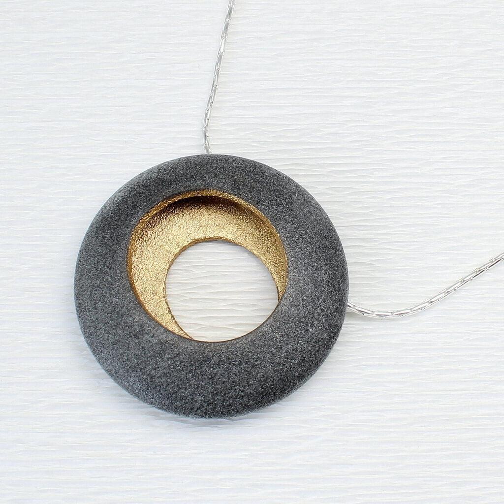 JDF4 Round Pebble Pendant by John and Dawn Field, available at Padstow Gallery, Cornwall